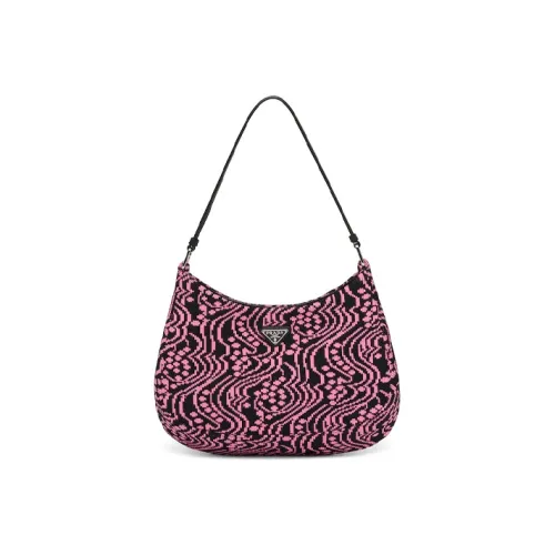 PRADA Кожа Одно Плечо Сумка Женская Черная и Розовая