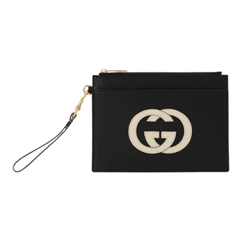 GUCCI Корова Кожа Сумка-браслет Клатч Стандартный Унисекс Черный Белый