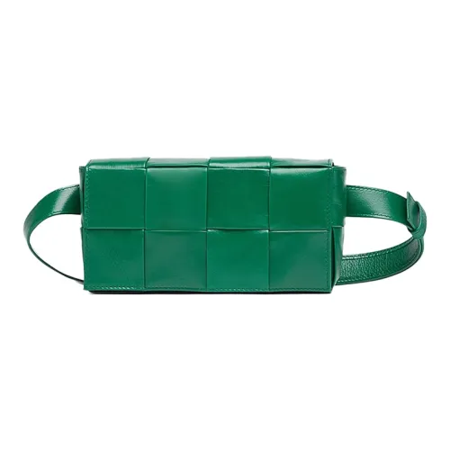 Bottega Veneta Cassette Belt Коровья кожа Сумка через плечо Бананка Мини Мужской Гонки Зеленый