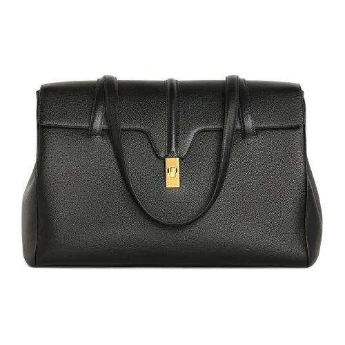 CELINE SOFT 16 Коровья кожа Портативная Сумка через плечо Сумка на плечо Женская Черная