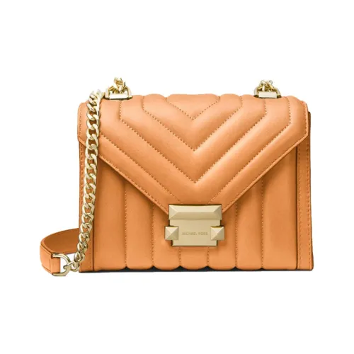 MICHAEL KORS Whitney Овчина Сумка через плечо Маленькая Женская Коричневая Оранжевая