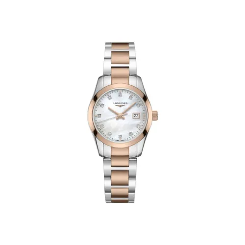 Longines Quartz Movement Женские часы Conquest Classic Collection, 29,5 мм, белые