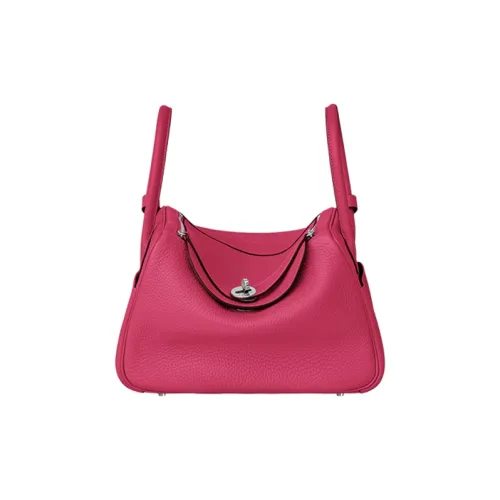 HERMES Lindy Taurillon Clemence Коровья кожа Сумка Сумка через плечо Женская I6 Розовый Extreme Розовый
