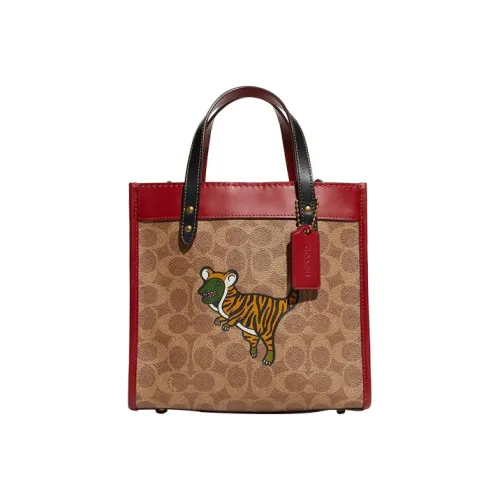 COACH Field Холст и Кожа Тоут Сумка Сумка для покупок Сумка через плечо Сумка маленькая унисекс