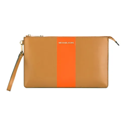 MICHAEL KORS Daniela Coin Wallet Clutch Women's Brown Orange Multicolor