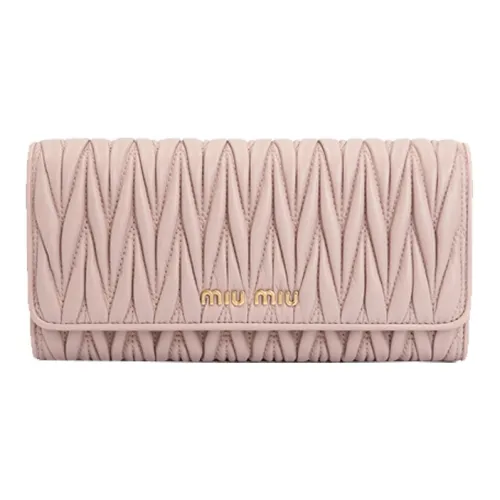 MIU MIU Sheepskin Wallet Women's Pink