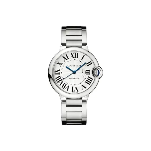 CARTIER Автоматический Механический Механизм Мужские Часы Blue Balloon Collection 36 мм Серебряные