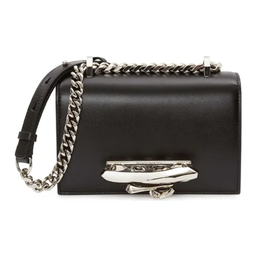 Alexander McQueen JEWELLED SATCHEL Телячья кожа с замшей Сумка через плечо Мини Женская Черная