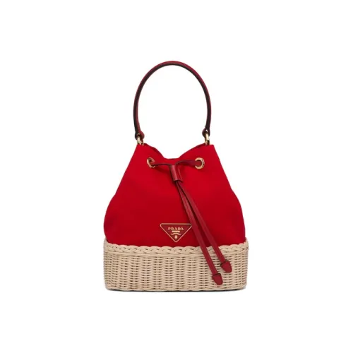 PRADA Нейлон холст кожа сумка женский коричневый красный