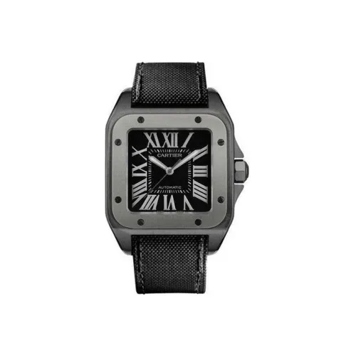 CARTIER Автоматический Механический Механизм Мужские Часы SANTOS DE 38мм*38мм Черные