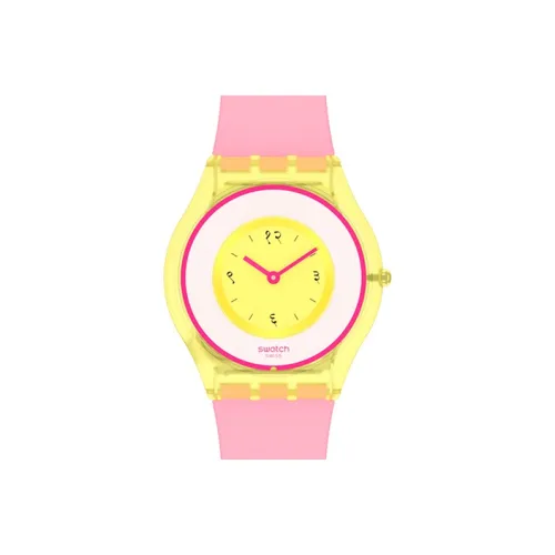 Swatch Quartz Механизм Унисекс Часы 34 мм Желтый Циферблат