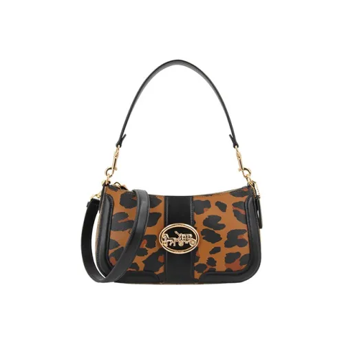 COACH Georgie Кожа Подмышечный Сумка Сумка Bacchus Сумка Плечо Сумка через плечо Средний Коричнево-черный