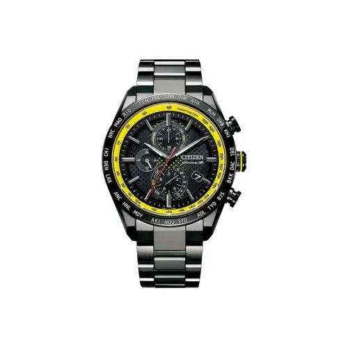 CITIZEN Кварцевый механизм Титан Ремешок Часы Мужские Черный циферблат AT8185 89E