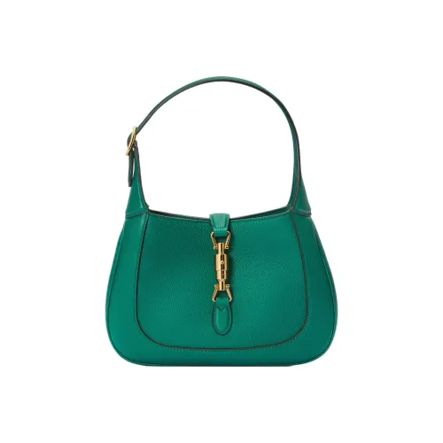 GUCCI Jackie 1961 GRAIN LEATHER Crescent Сумка через плечо Сумка через плечо Маленькая Женская Изумрудно-зеленая