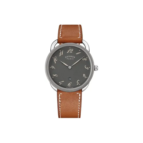 HERMES Кварцевый механизм Мужские часы Arceau 40 мм Серый