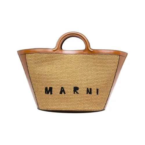 MARNI Рафия Тоут Сумка Сумка для покупок Сумка на плечо Сумка Женская Коричневая