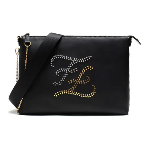 FENDI Кожа Курьерская Сумка Сумка через плечо Мужская Черная