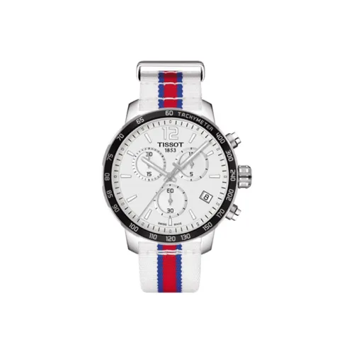 TISSOT Time Jog Collection Кварцевый механизм Мужские часы 42 мм 42*42 мм Белый циферблат Корпус из нержавеющей стали Ремешок из нейлона