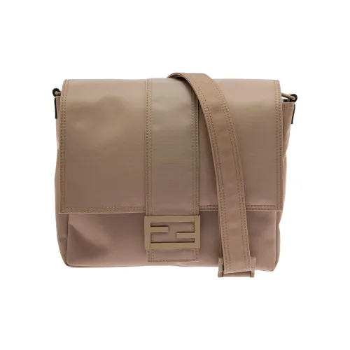 FENDI Нейлоновая сумка Baguette сумка для доставки сумка через плечо среднего размера мужская светло-коричневая