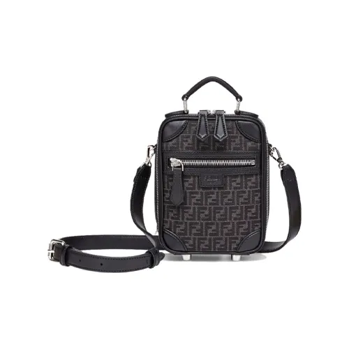 FENDI Полиэстер Сумка через плечо Сумка через плечо Мини Мужская Черная Серый