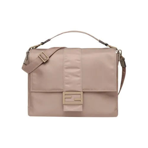 FENDI Кожа Багет Сумка Курьерская Сумка Сумка через плечо Сумка через плечо Большая Мужская Бежевая