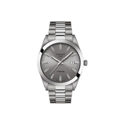 TISSOT Windy Collection Кварцевый механизм Мужские часы Часы 40 мм Серый циферблат Титан Корпус часов Титан Ремешок