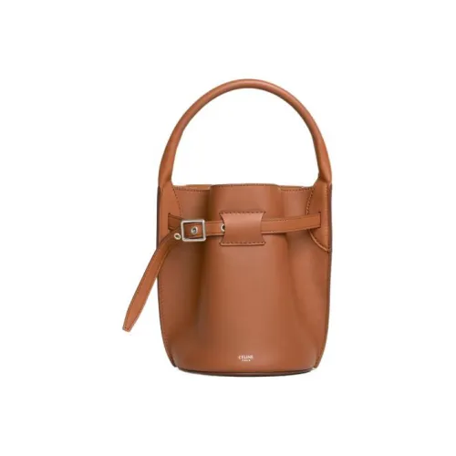 CELINE Гладкая Телячья Кожа Ведрообразная Сумка Сумка через плечо Сумка Нано Женская Рыжевато-коричневый