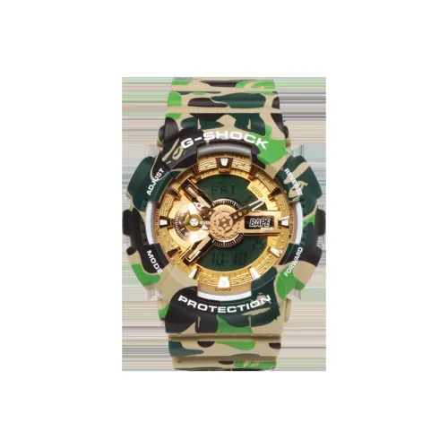 CASIO G SHOCK Collection Кварцевый механизм Резиновый ремешок Часы Мужские Золотистый циферблат