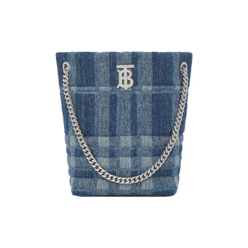 Burberry Lola Сумка Denim Storage Сумка-ведро Сумка через плечо Сумка Маленькая Женская Синяя