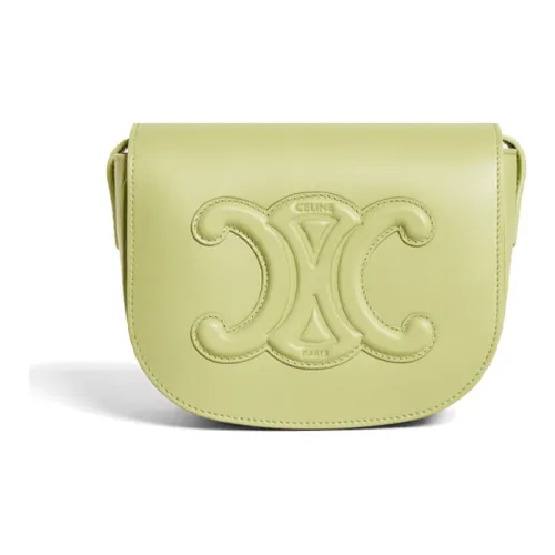 CELINE FolcoCuir Triomphe Коровья кожа Сумка Сумка через плечо Женская Нефритово-синий Светло-травяной зеленый