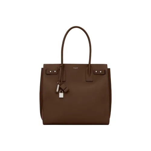 SAINT LAURENT SAC DE JOUR Телячья кожа GRAIN LEATHER Сумка Мужской Dark Wood Цвет