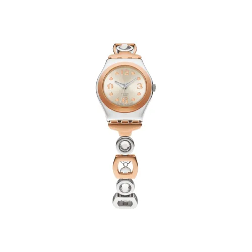Swatch Quartz Movement Женские часы 25 мм Золотые