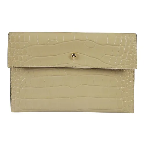 Alexander McQueen Клатч из коровьей кожи женский цвет тауповый