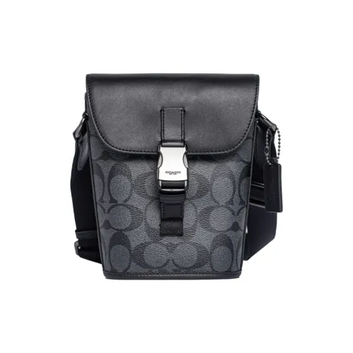 COACH Сумка через плечо с вставками из холста и кожи мини мужская премиум серый