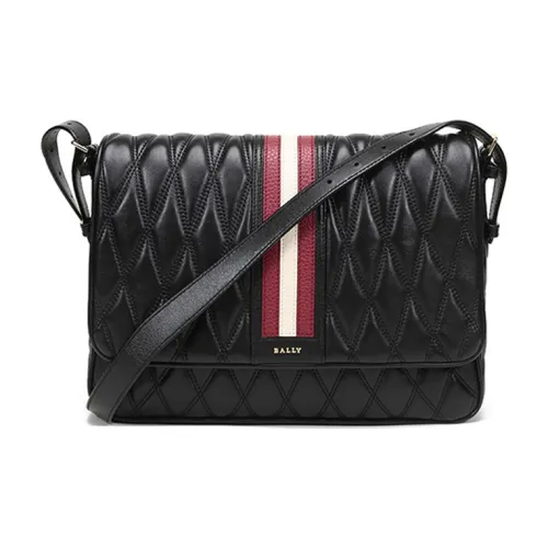 BALLY Кожа Сумка Сумка через плечо Стандартная Женская Черная Красная Белая Полосы