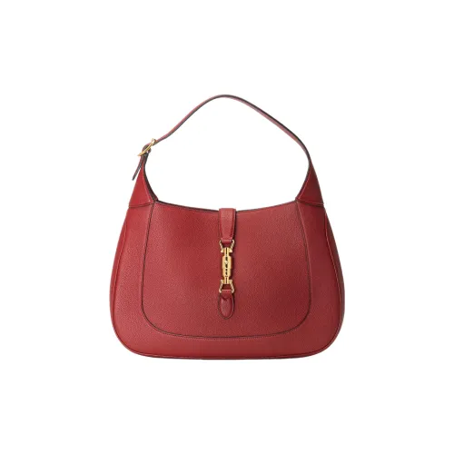 GUCCI Jackie 1961 Кожа Лунный Свет Сумка на Плечо Одно Плечо Сумка Средний Женский Бордовый