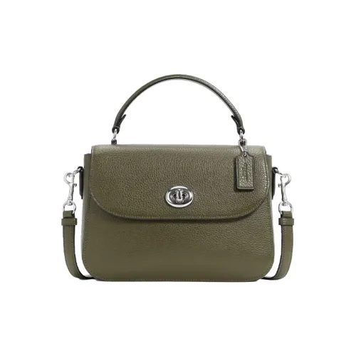 COACH Marlie Кожа Почтовая Сумка Маленькая Квадратная Сумка Сумка через плечо Сумка через плечо Средний Женская Оливково-зеленый