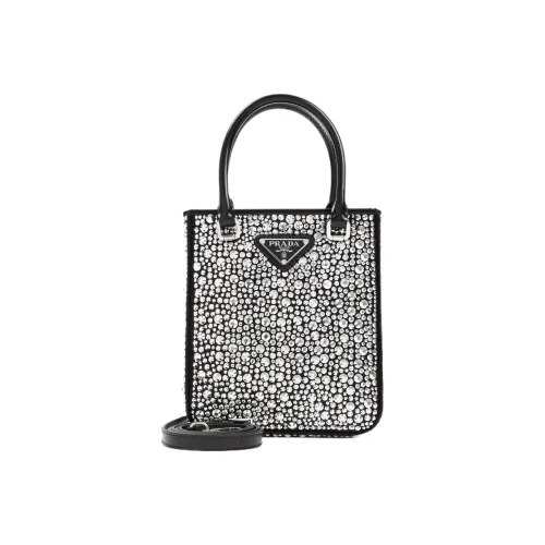 PRADA Ткань Тоут Сумка Сумка для покупок Сумка Обычная Женская Металлик