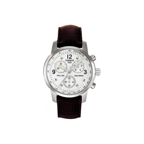 TISSOT Junchi 200 Series Кварцевый механизм Мужские часы Циферблат 39,8 мм Белый Кожаный ремешок T17,1.516,32