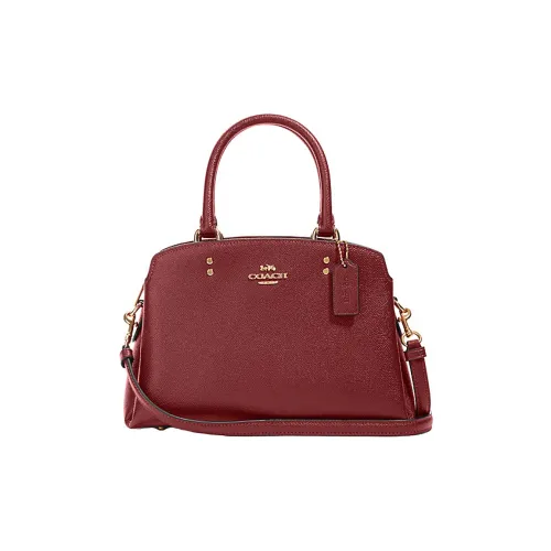COACH Кожа Доска Сумка через плечо Сумка Маленькая Женская Бордовая