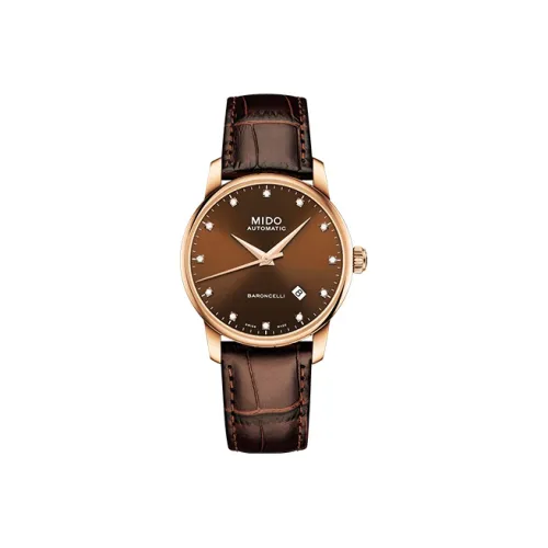 MIDO Baroncelli Автоматический Механический Часы Мужские 38 мм Кофейный Циферблат Часов