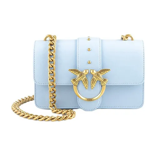 PINKO SIMPLY GRAIN LEATHER Swallow Сумка Сумки через плечо Сумка на плечо Женская Небесно-голубая