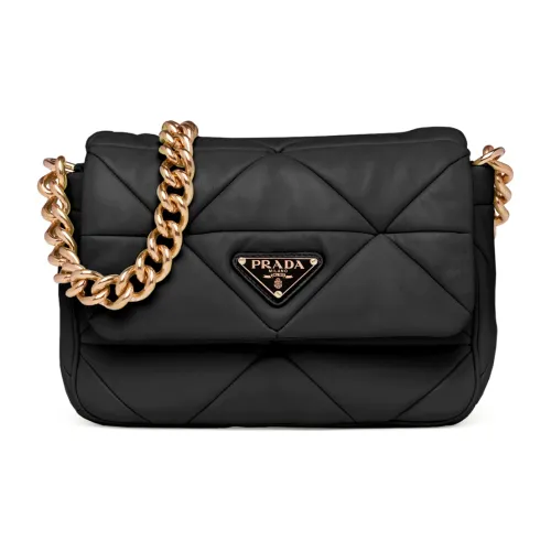 PRADA Soft Sheep Leather Handbag Shoulder Bag Women's Black