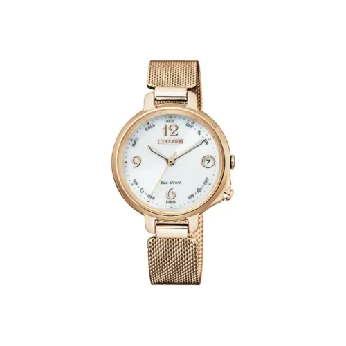CITIZEN Ecology Drive Collection Светильник Кварцевый механизм Нержавеющая сталь Ремешок Часы Женские Белый циферблат
