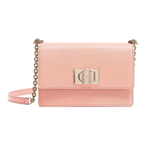 Furla 1927 Collection Галечная кожа Сумка через плечо Сумка на плечо Мини Женская Грейпфрутовый Розовый