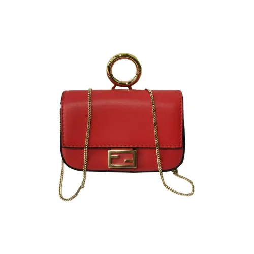 FENDI Baguette Кожа Baguette Сумка Монетница Сумка через плечо Экстра мини Женская Красная