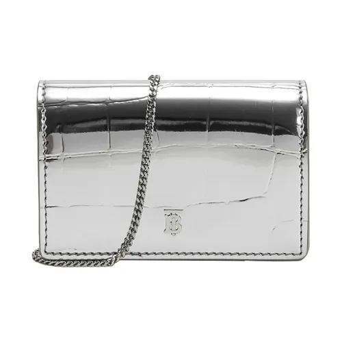 Burberry Полиуретан Картхолдер Сумка через плечо Сумка на плечо Женская Серебряная