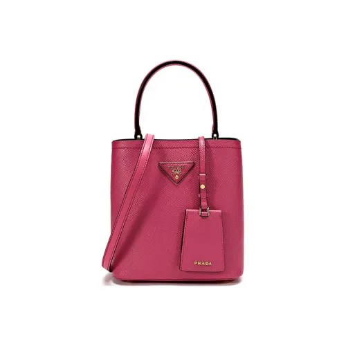PRADA Сумка через плечо из коровьей кожи женская розово-красная