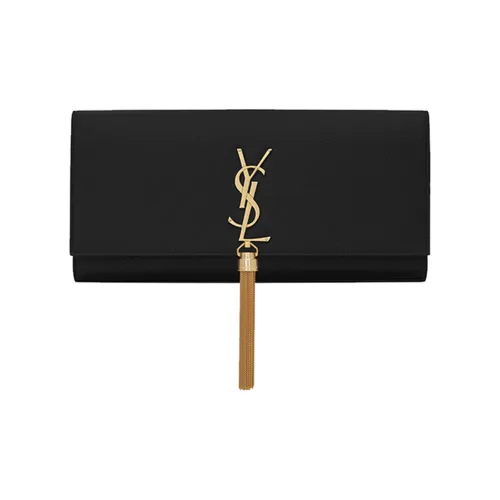 SAINT LAURENT Kate Коровья кожа Бахрома Сумка Клатч Стандартный Женский Черный