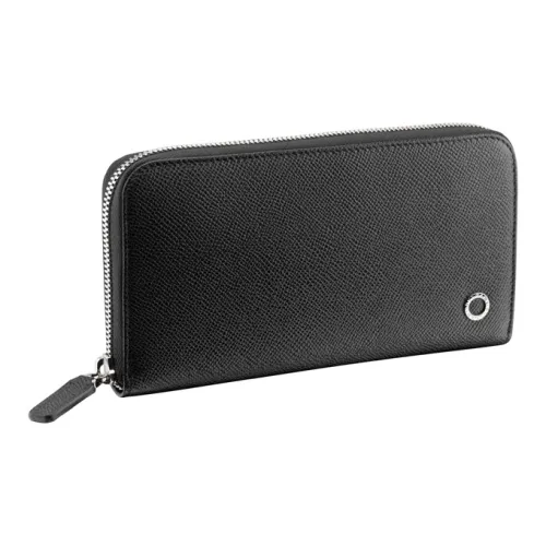 BVLGARI MAN Бумажник На Молнии Зерненая Кожа Теленка Черного Цвета